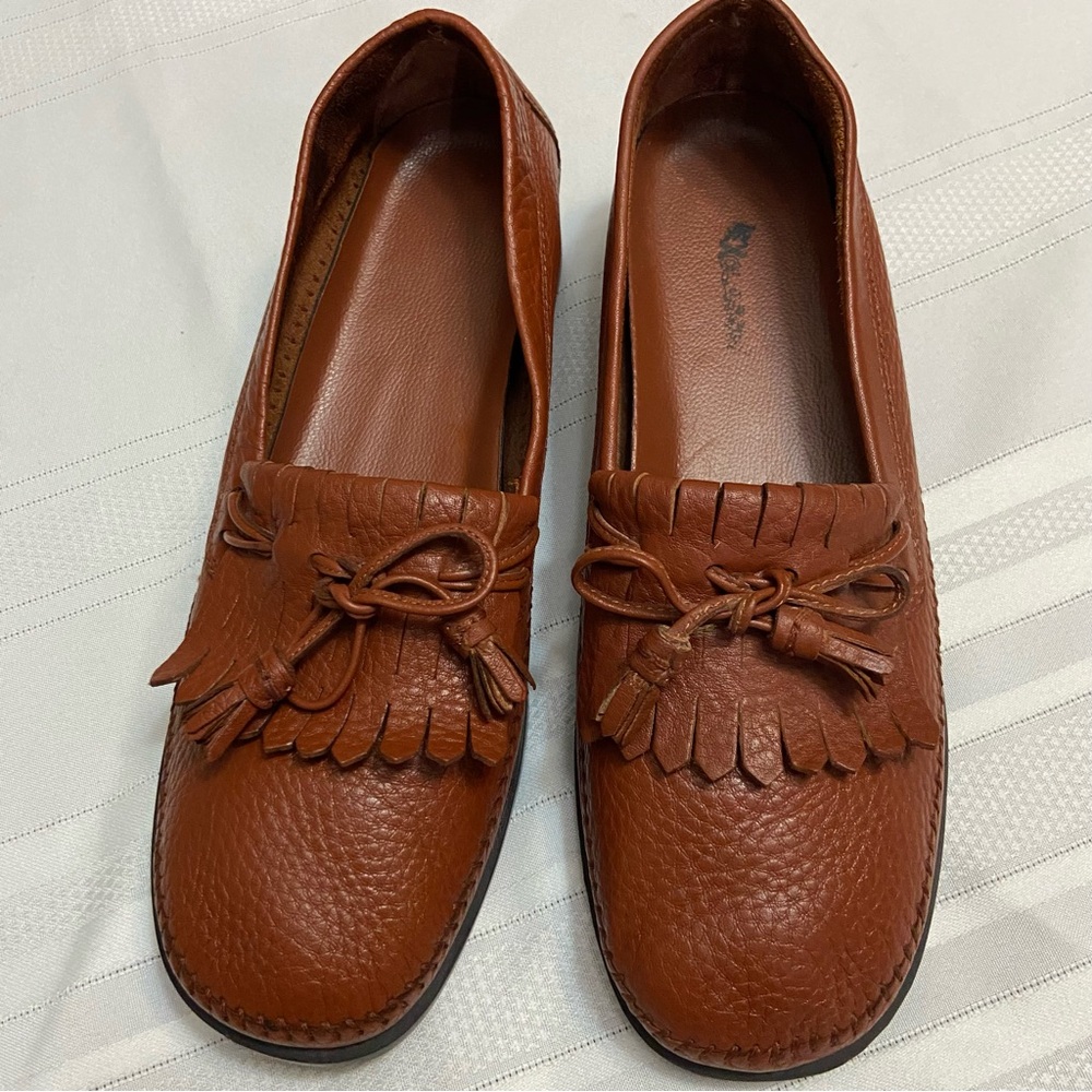 DEX Classic Mens Brown  Pliable Comfortable Leather Tassel Loafer- EUC Size 10